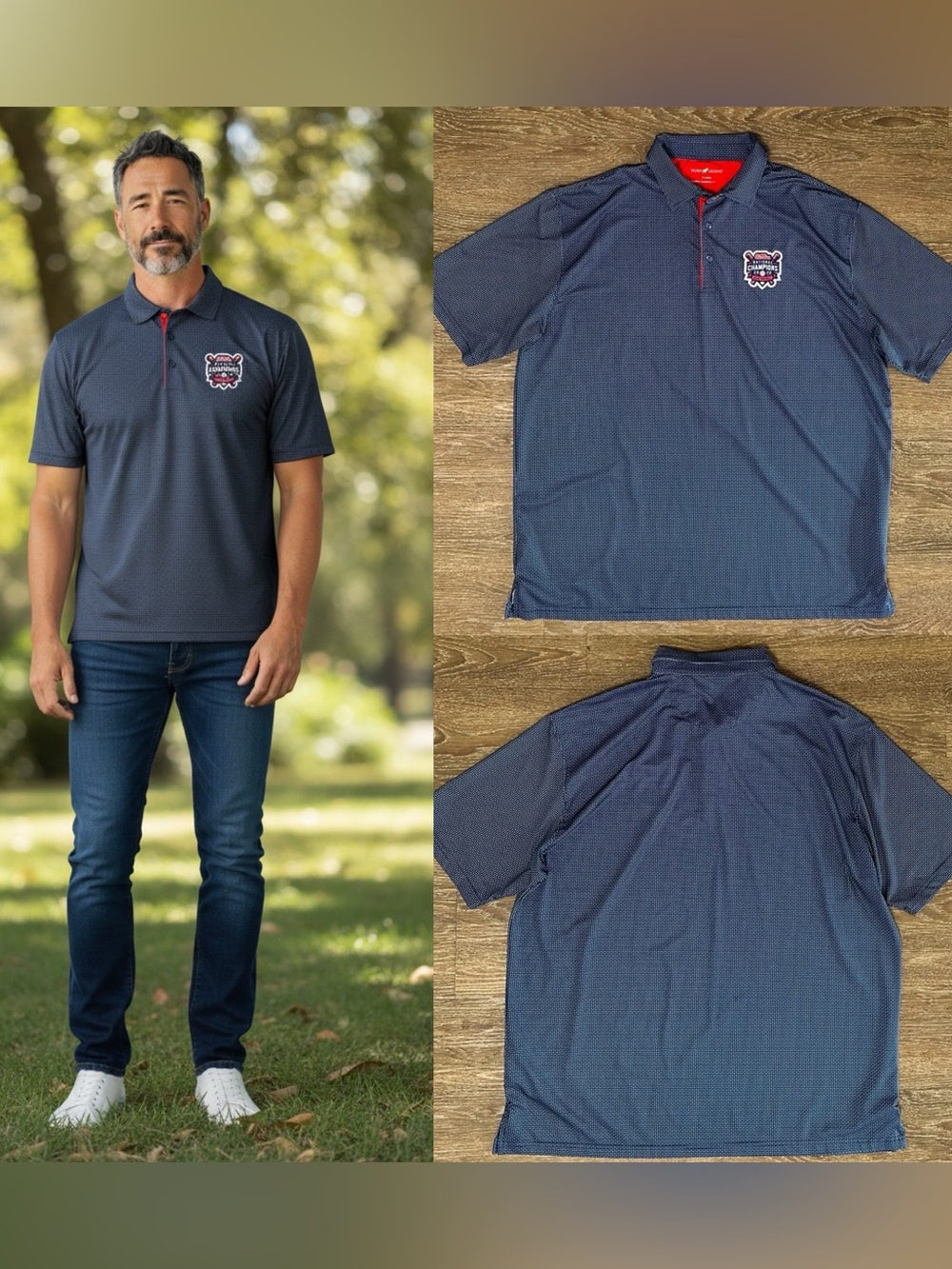 Horn Legends Ole Miss National Champions 2022 NCAA B Size XL POLO SHIRT X-Large